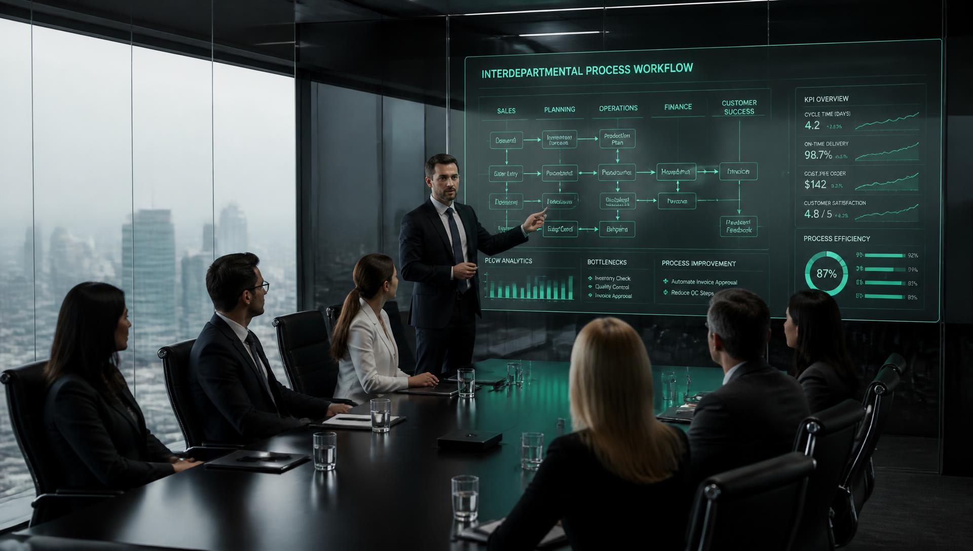 Consultor impartiendo formación a un equipo directivo